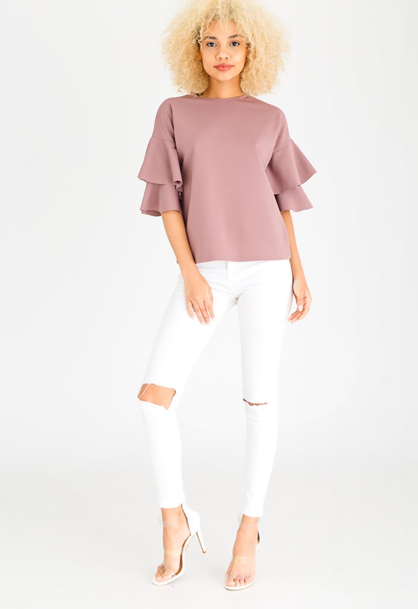 c(inch) - Double Frill T-shirt Pale Purple