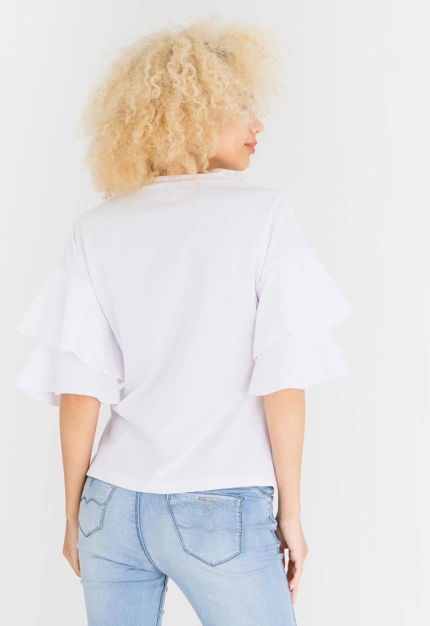 c(inch) - Double Frill T-shirt White