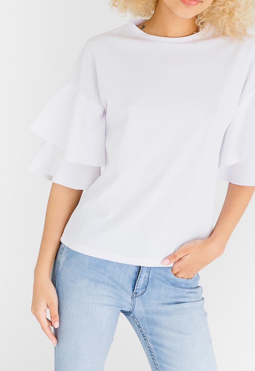 c(inch) - Double Frill T-shirt White