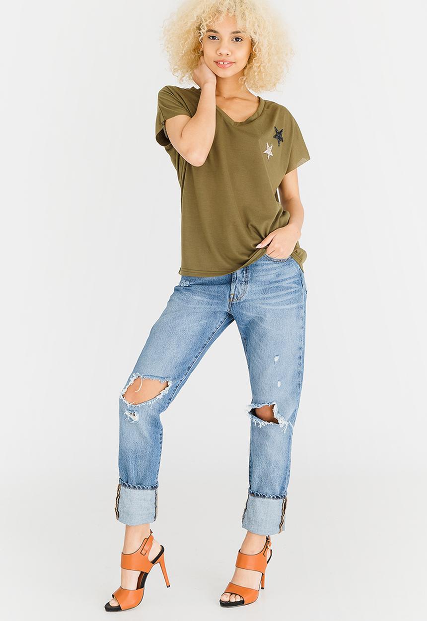 Revenge - Star Logo Tee Khaki Green