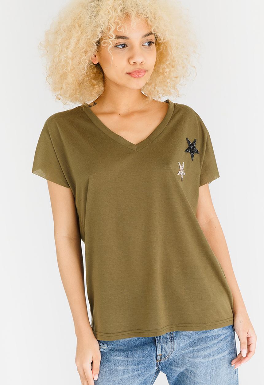 Revenge - Star Logo Tee Khaki Green