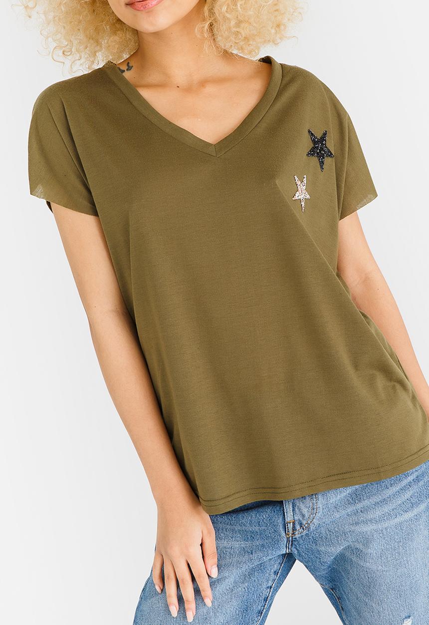 Revenge - Star Logo Tee Khaki Green