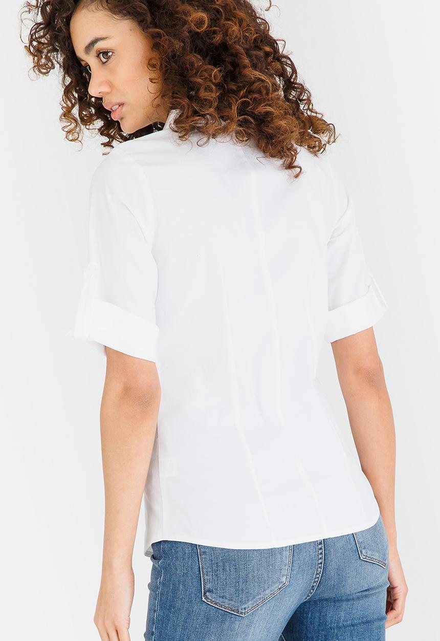 edit - Short-sleeve Button Down Shirt White