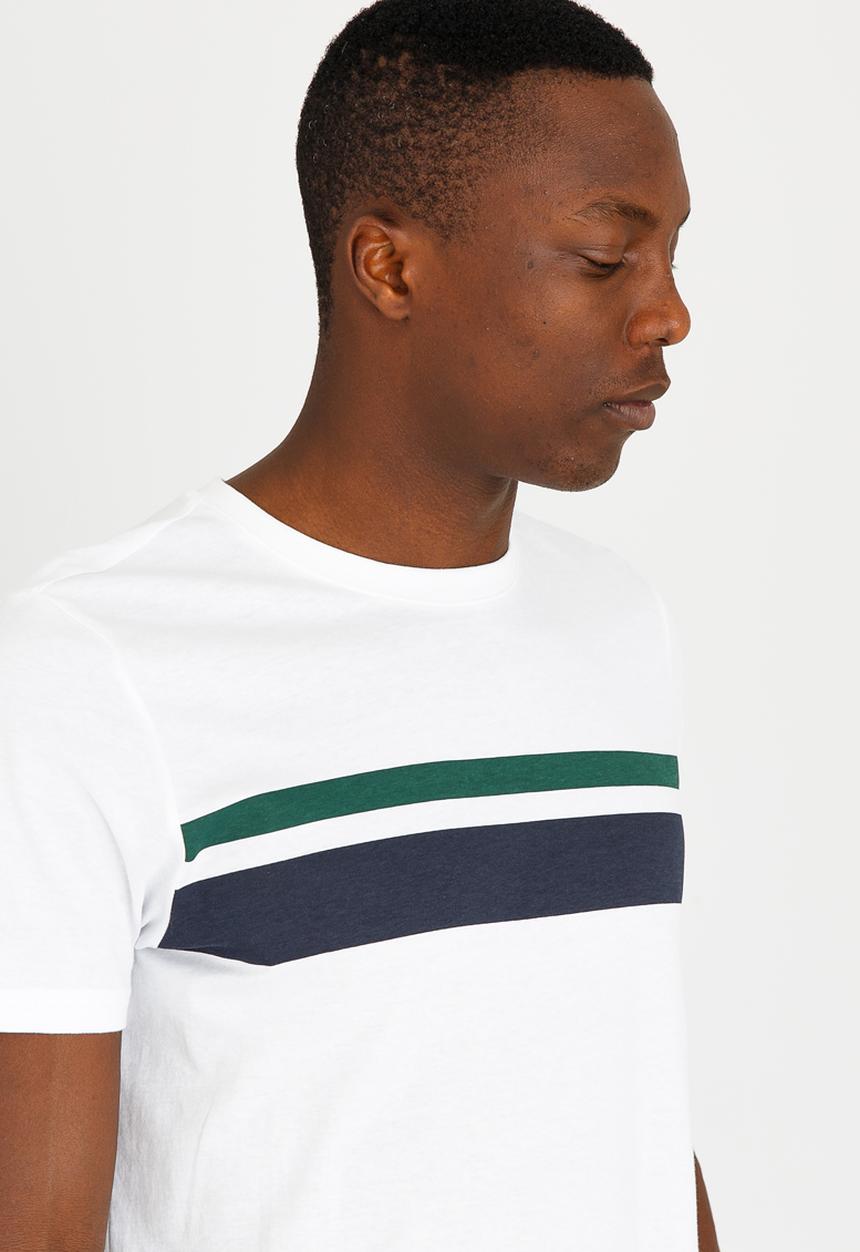 Brave Soul - Antique 2 Stripe Tee White