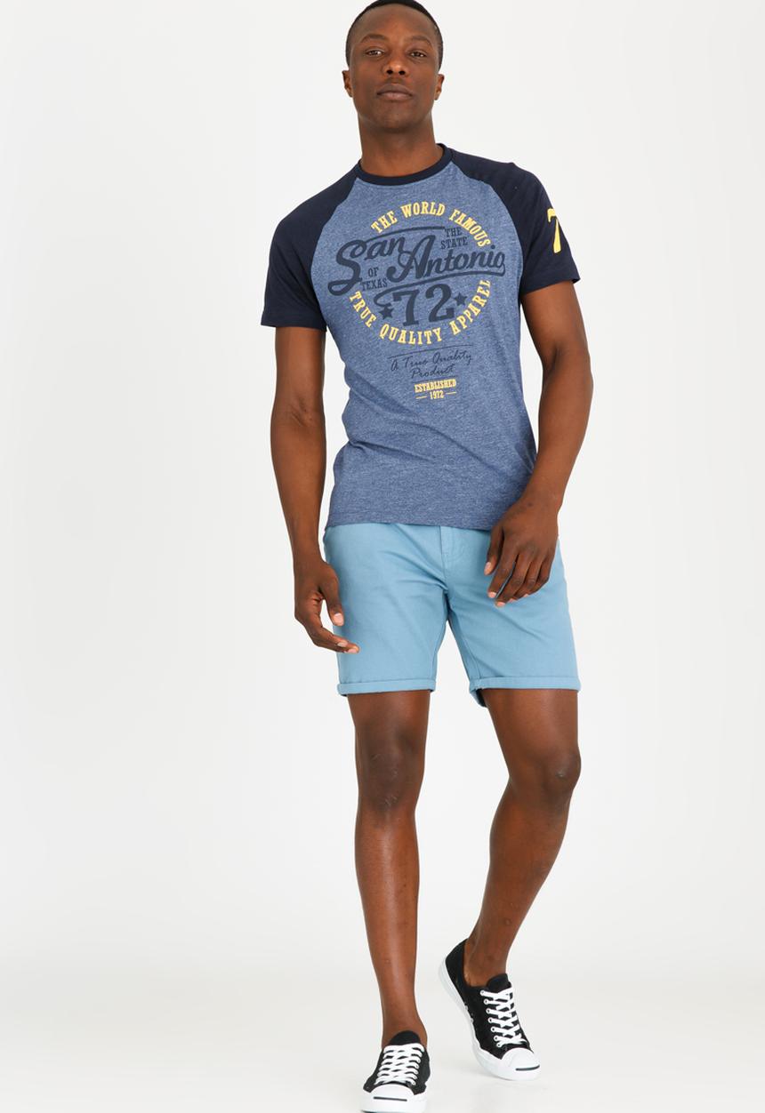Brave Soul - Antonio Printed Tee Blue