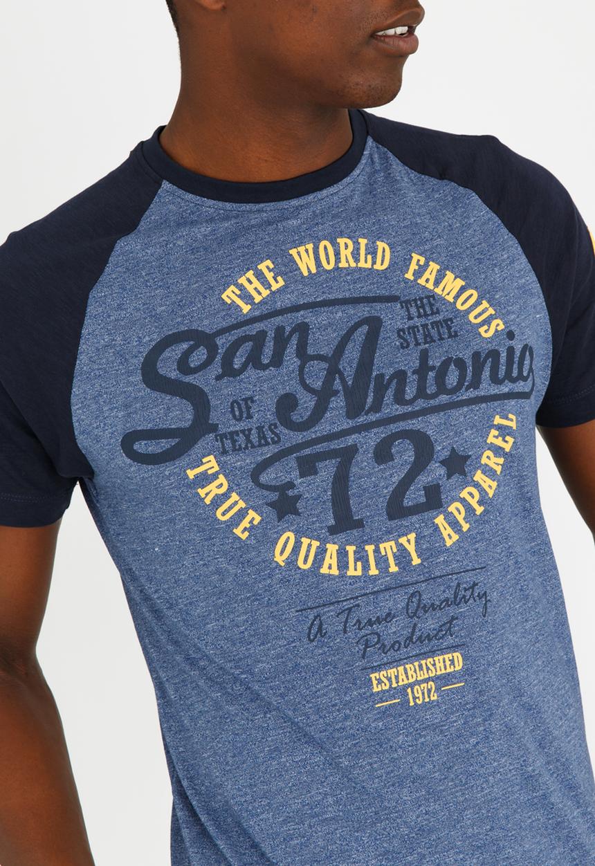 Brave Soul - Antonio Printed Tee Blue