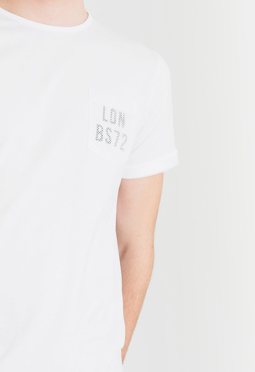 Brave Soul - Oritz Plain Printed Pocket Tee White