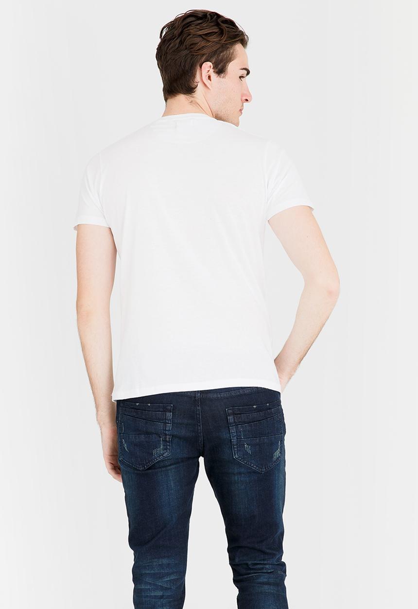Brave Soul - Dwight Printed Pocket Tee White