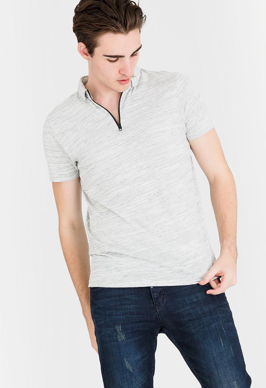 Brave Soul - Ekam Zip Detail Golfer Grey