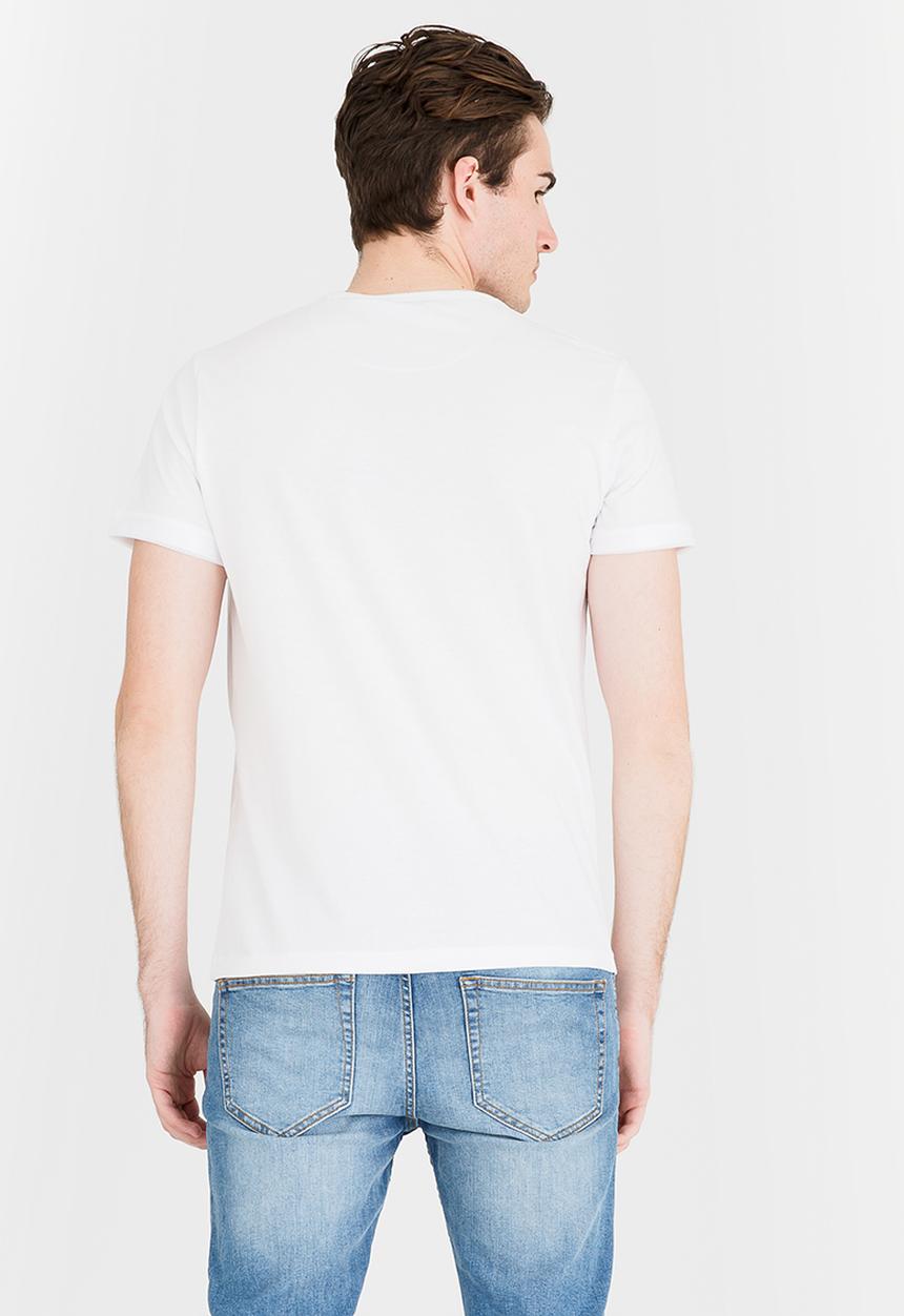 Brave Soul - Oritz Plain Printed Pocket Tee White