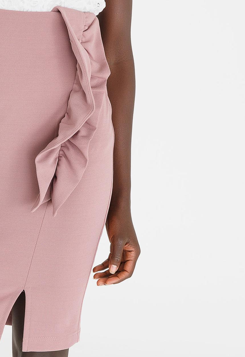 edit - Midi Skirt with Frills Pale Purple