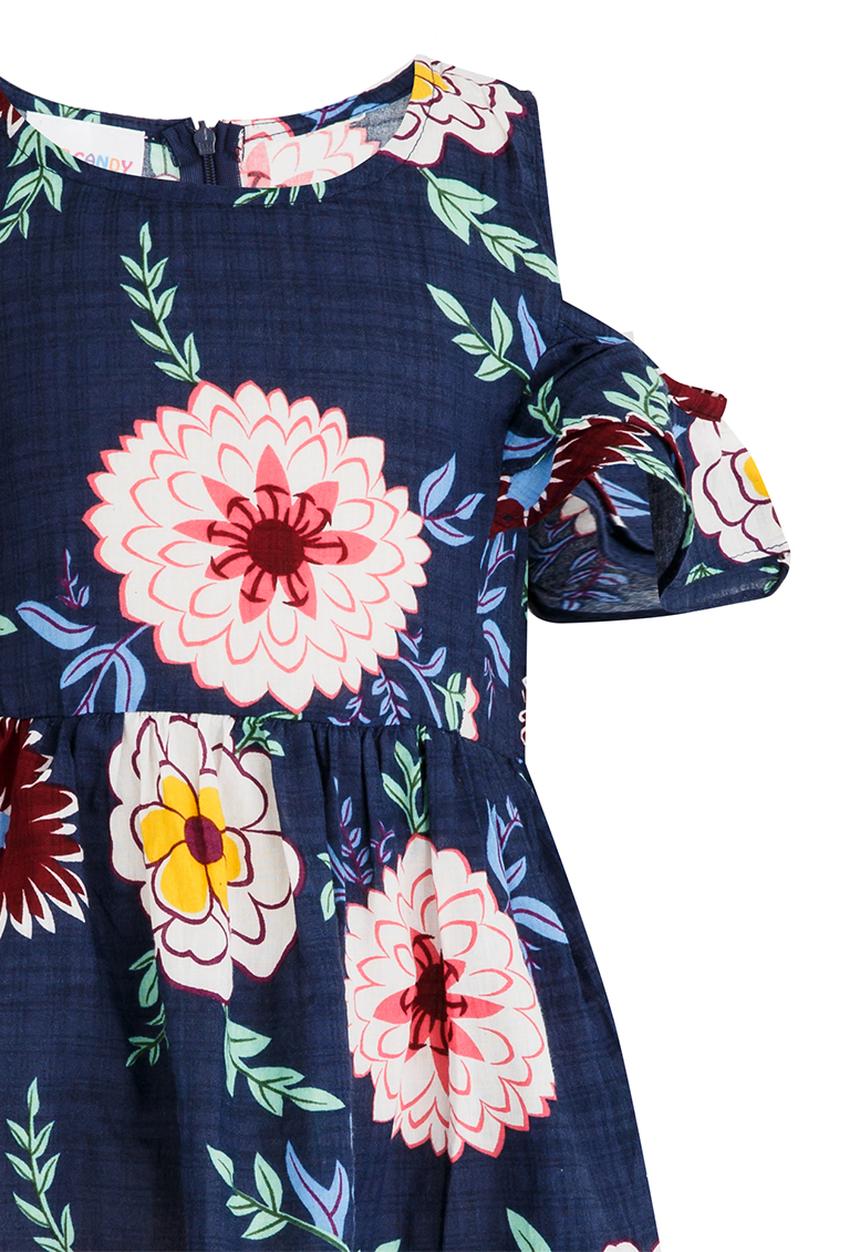 Pop Candy - Printed Cold Shoulder Dress Multi-colour
