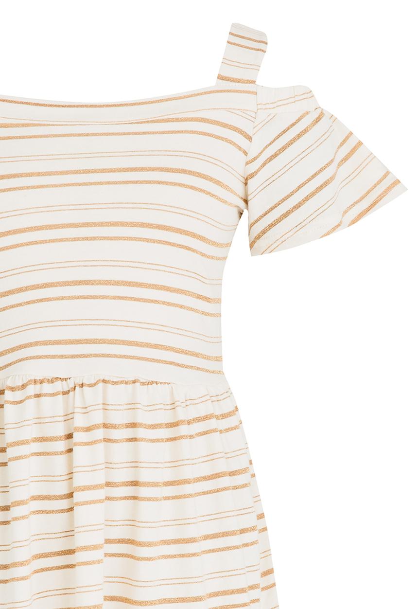 Rebel Republic - Cold Shoulder Jersey Dress Gold