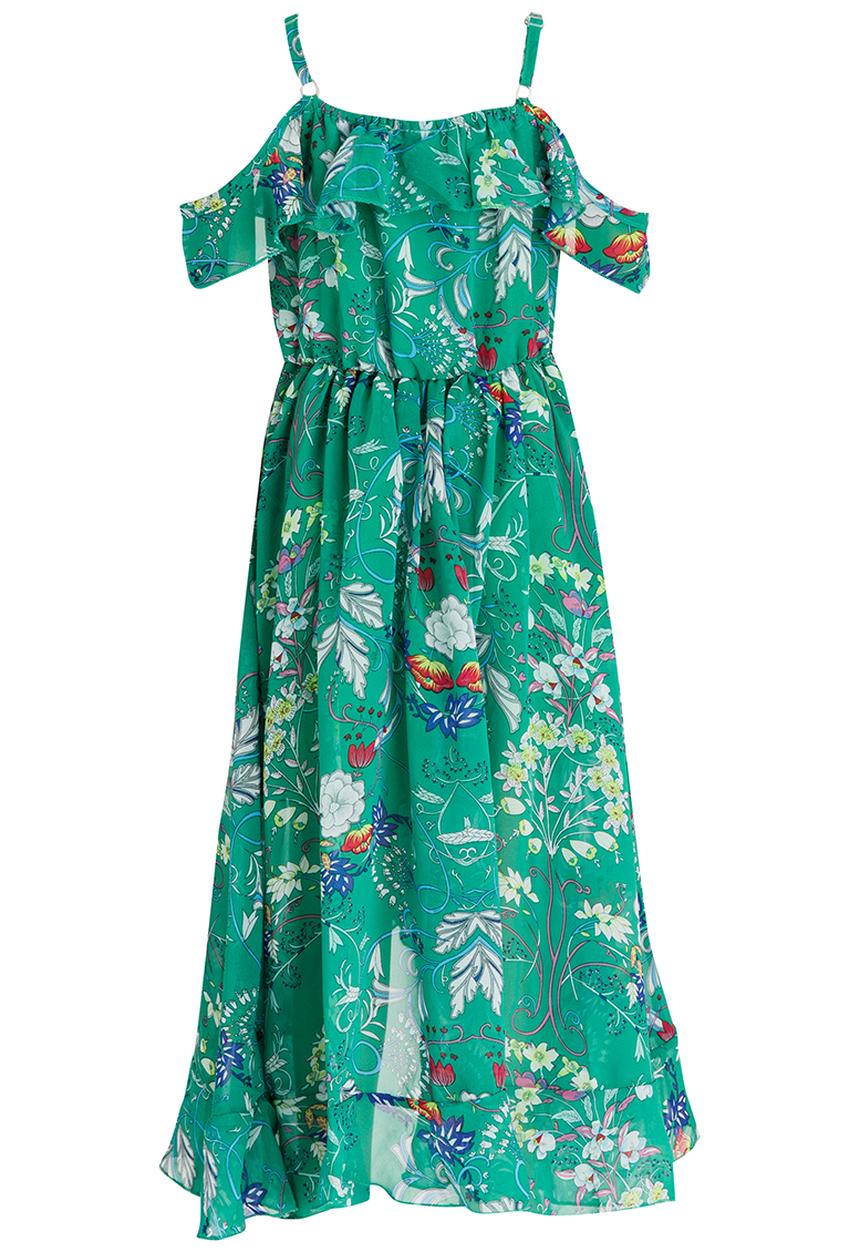 Pop Candy - Cold Shoulder Maxi Dress Multi-colour