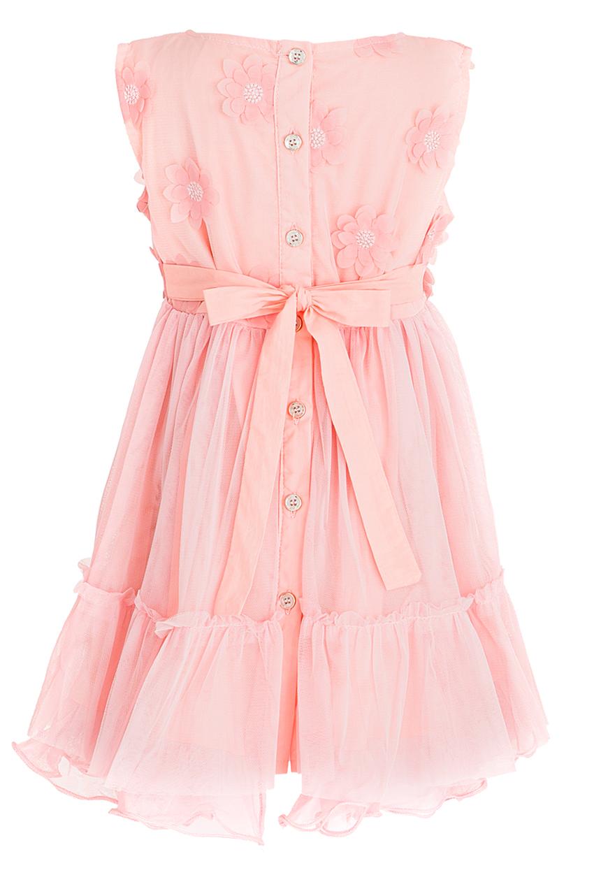 Pop Candy - Flower Detail Mesh Dress Mid Pink