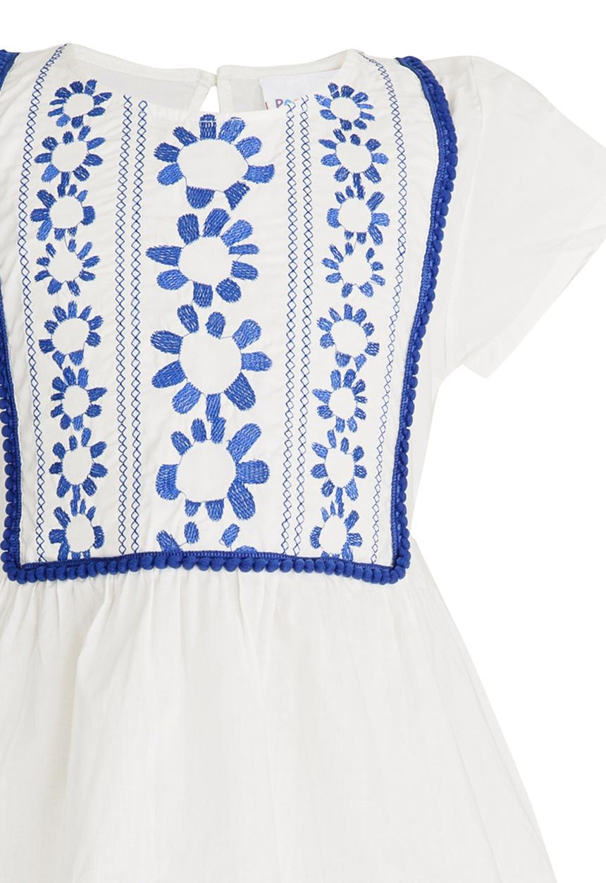 Pop Candy - Embroidered Dress White