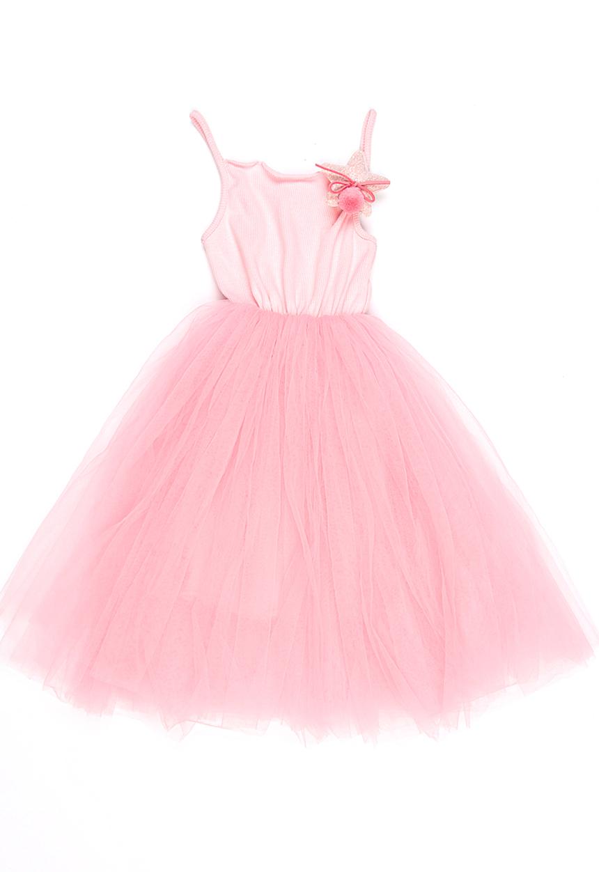 Pop Candy - Combo Mesh Dress Mid Pink