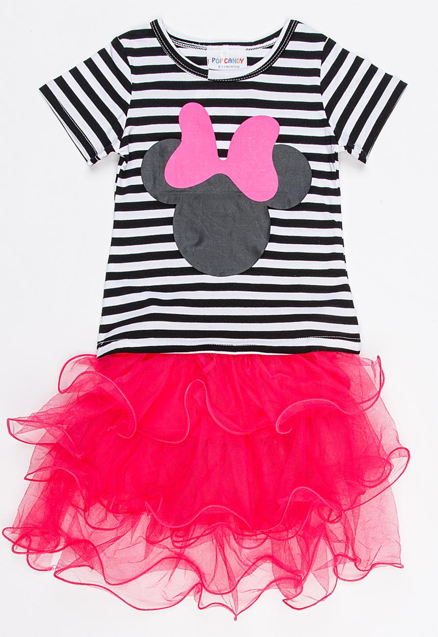 Pop Candy - Printed Top and Skirt Set Multi-colour