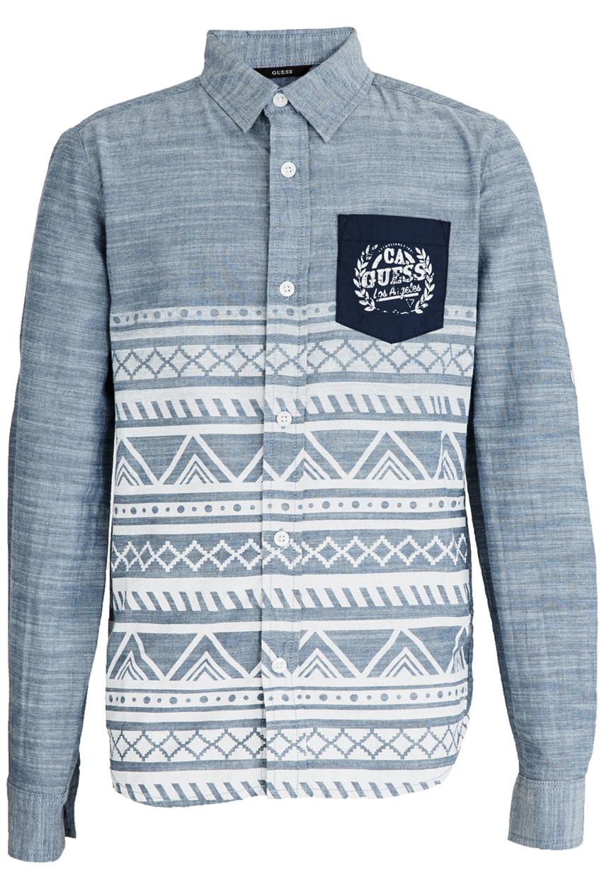 GUESS - S/L Ombre Printed Shirt Multi-colour