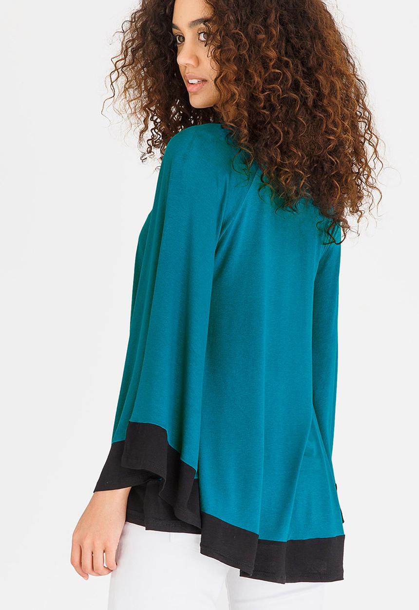 edit - Colourblock Batwing Top Dark Green