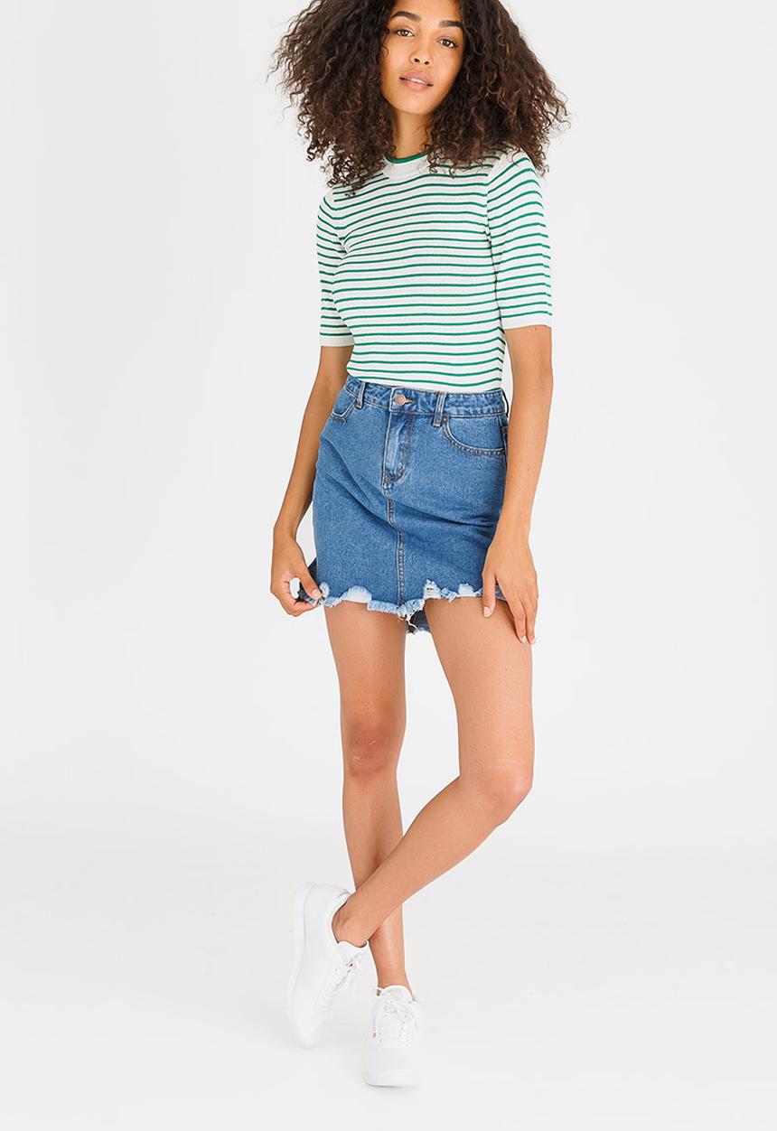 Pieces - Anabella Denim Skirt Mid Blue