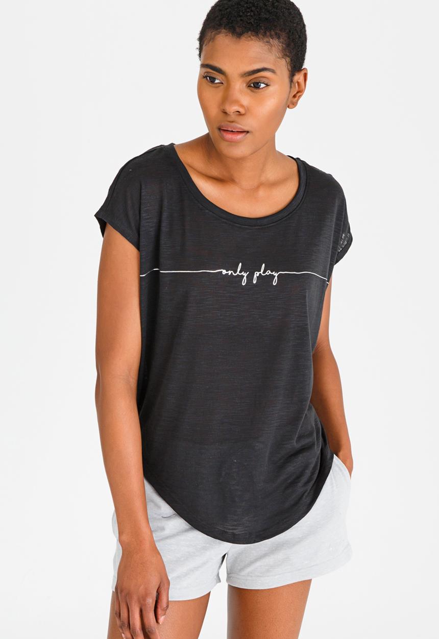 ONLY Play - Cindi Curved Hemline Tee Black