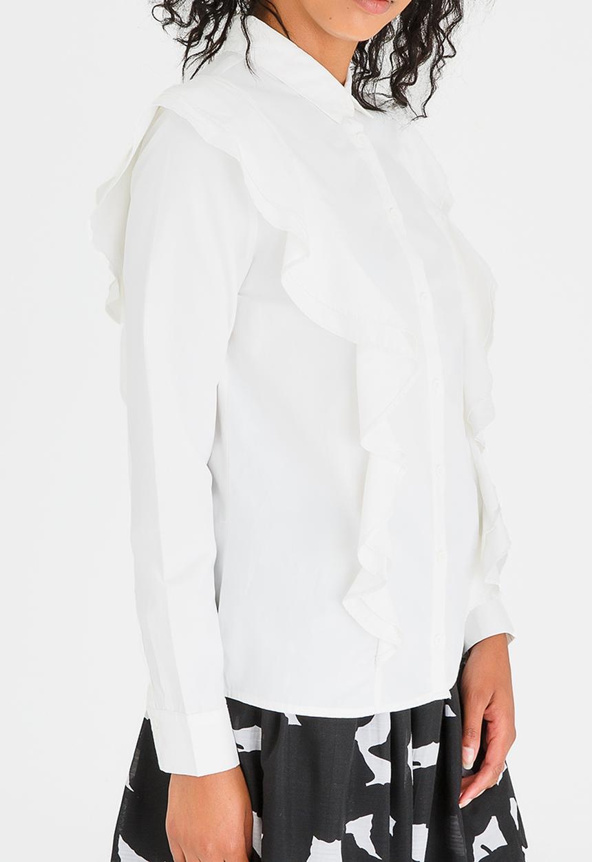 Pieces - Mawanna Frill Shirt White
