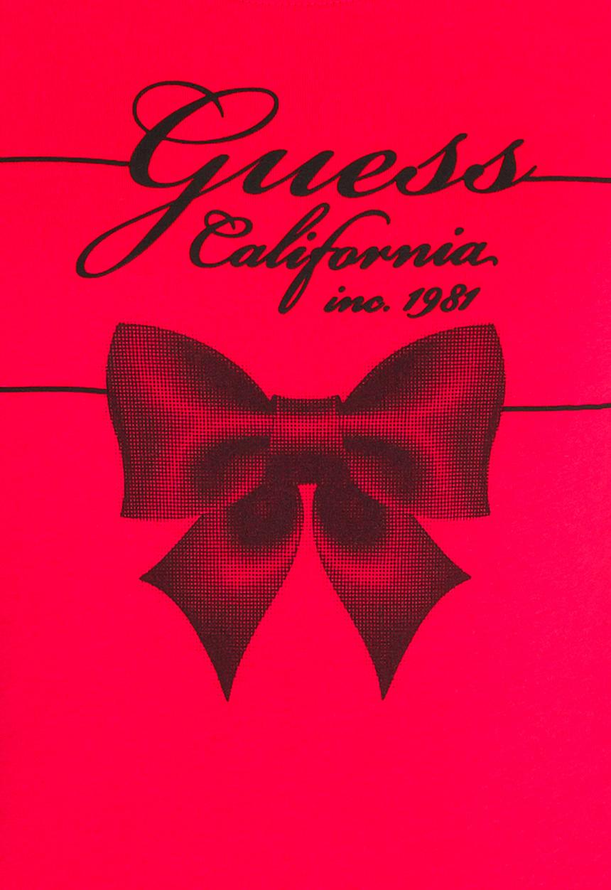 GUESS - Printed Bow Tee Dark Pink