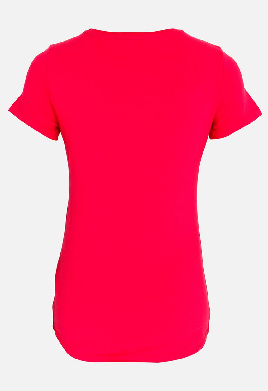 GUESS - Printed Bow Tee Dark Pink