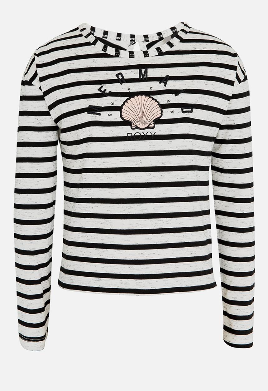 Roxy - Heart and Soul Cropped Top Black and Cream