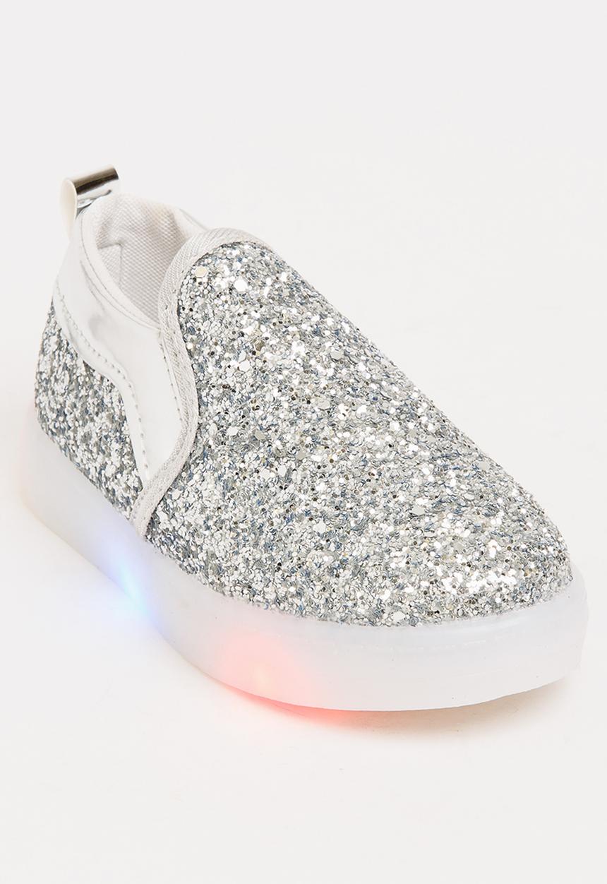 Pop Candy - Glitter Loafer Light Ups Silver
