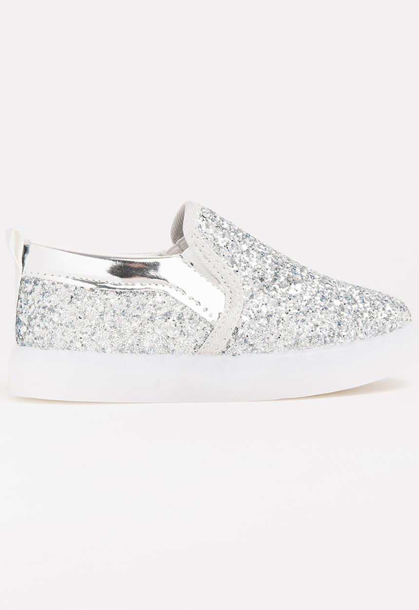 Pop Candy - Glitter Loafer Light Ups Silver