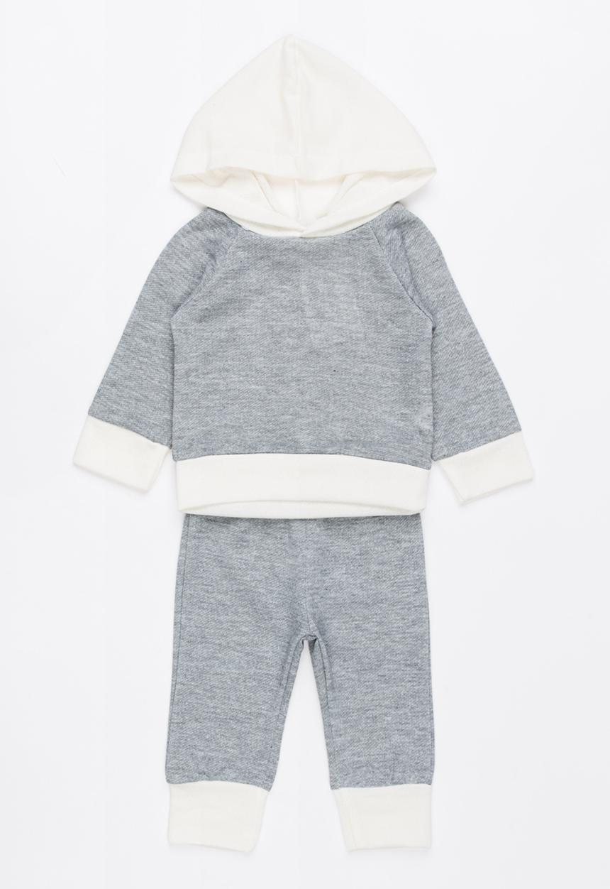 Pop Candy - Hoodie & Sweat Pant Set Grey
