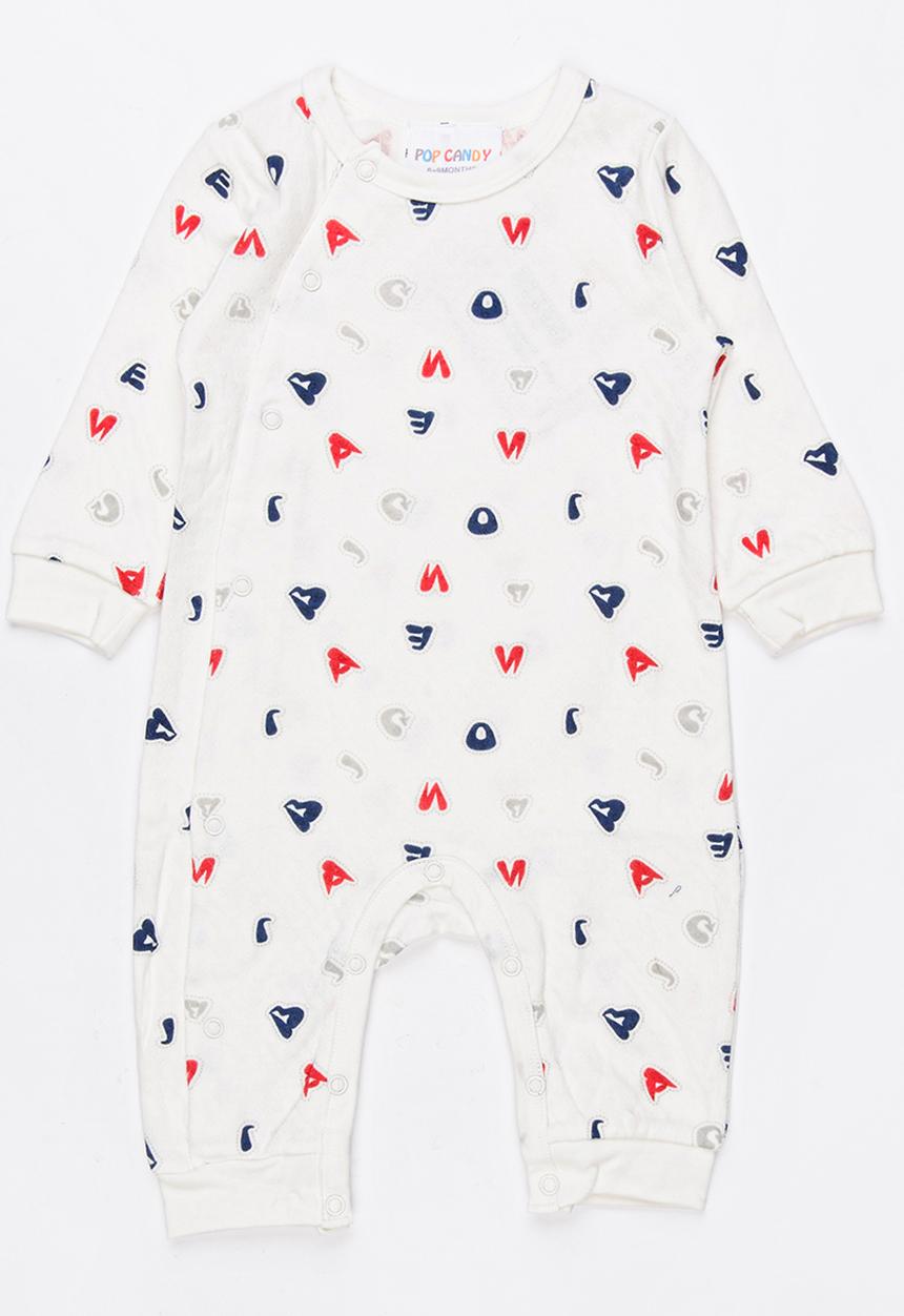 Pop Candy - Alphabet printed sleep suit - white
