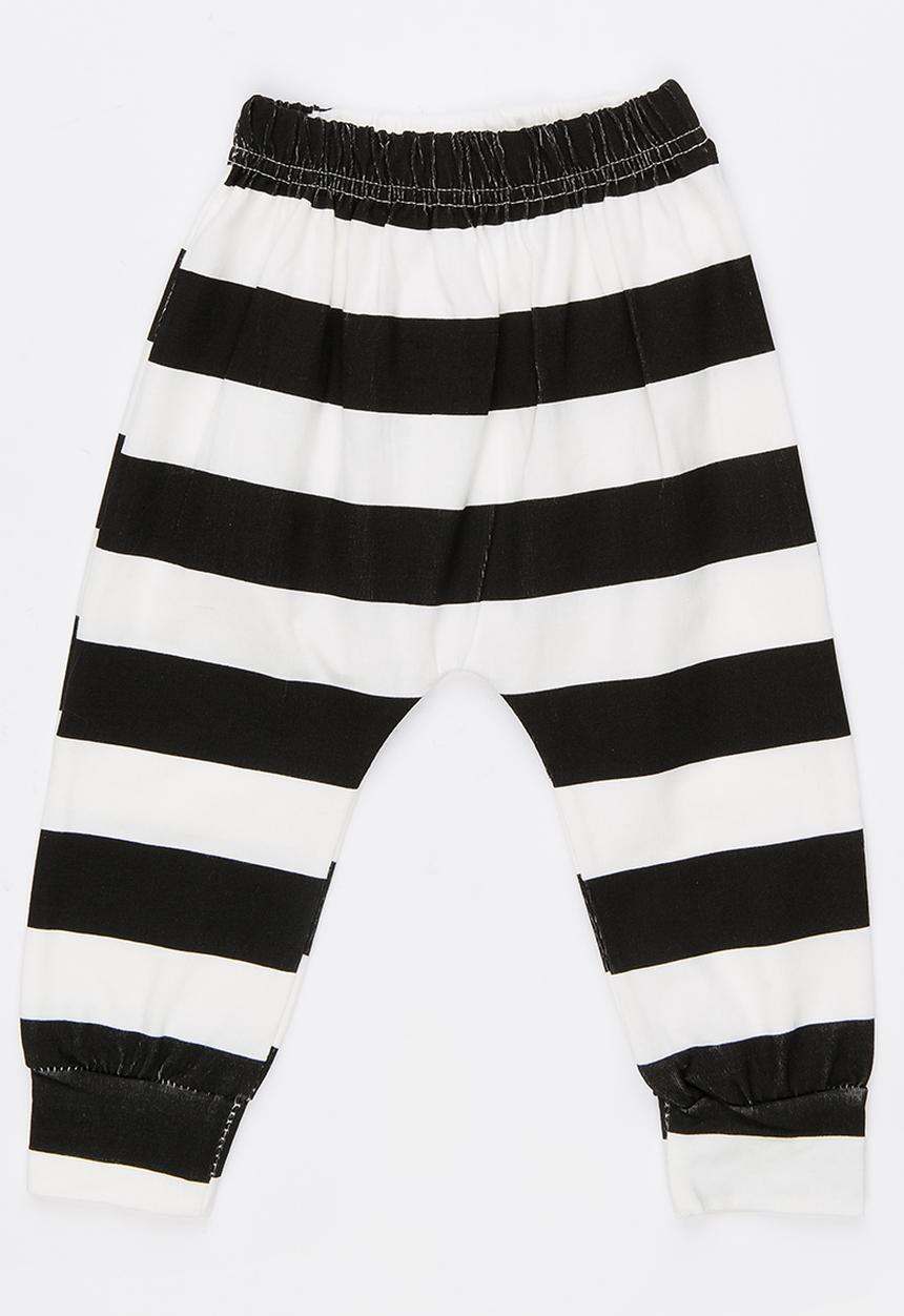 Pop Candy - Stripe Pull-On Pants Black and White