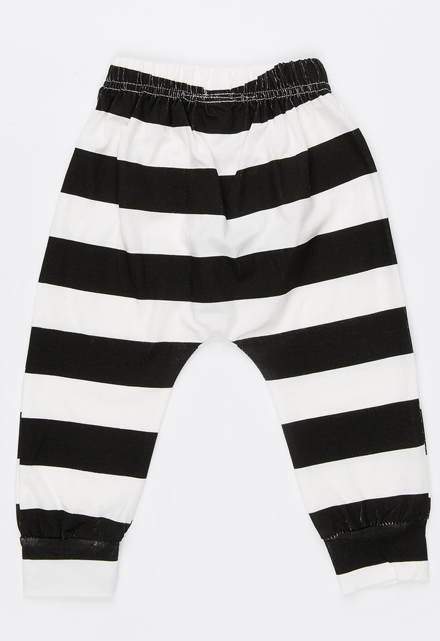 Pop Candy - Stripe Pull-On Pants Black and White