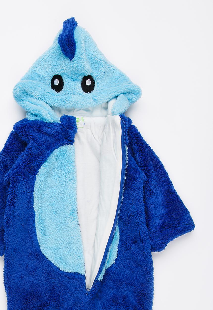 Pop Candy - Fleece Onesie with Embroidered Face Dark Blue