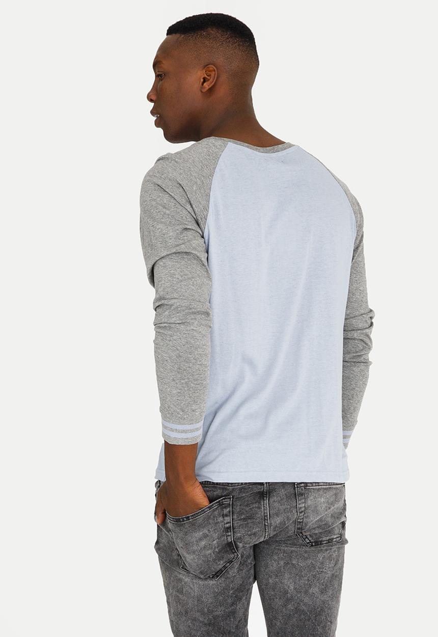 Brave Soul - Granite Cotton Raglan Tee Pale Blue