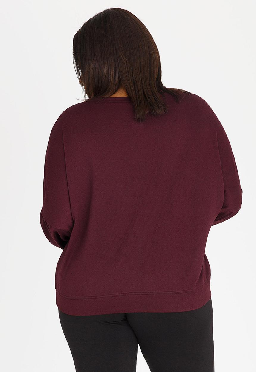 Marique Yssel - Beaded Bishop Sleeve Sweatshirt Burgundy