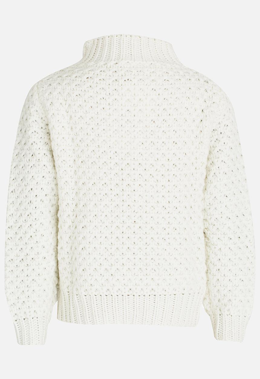 Pop Candy - Lurex stand collar sweater - white