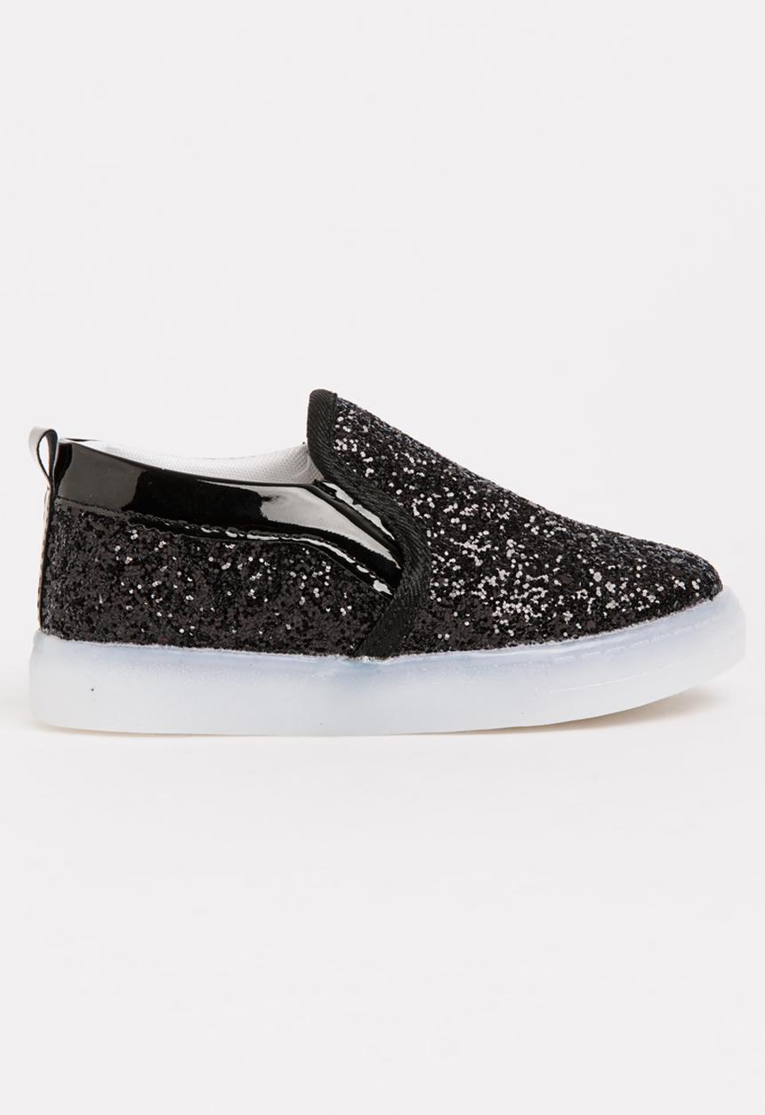 Pop Candy - Glitter Loafer Light Ups Black