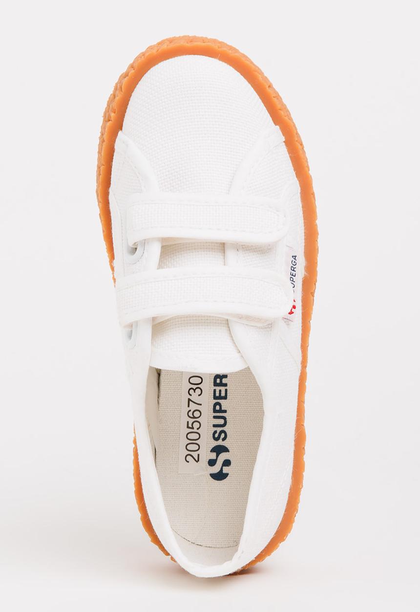 SUPERGA - Velcro strap sneaker with gum sole - white 