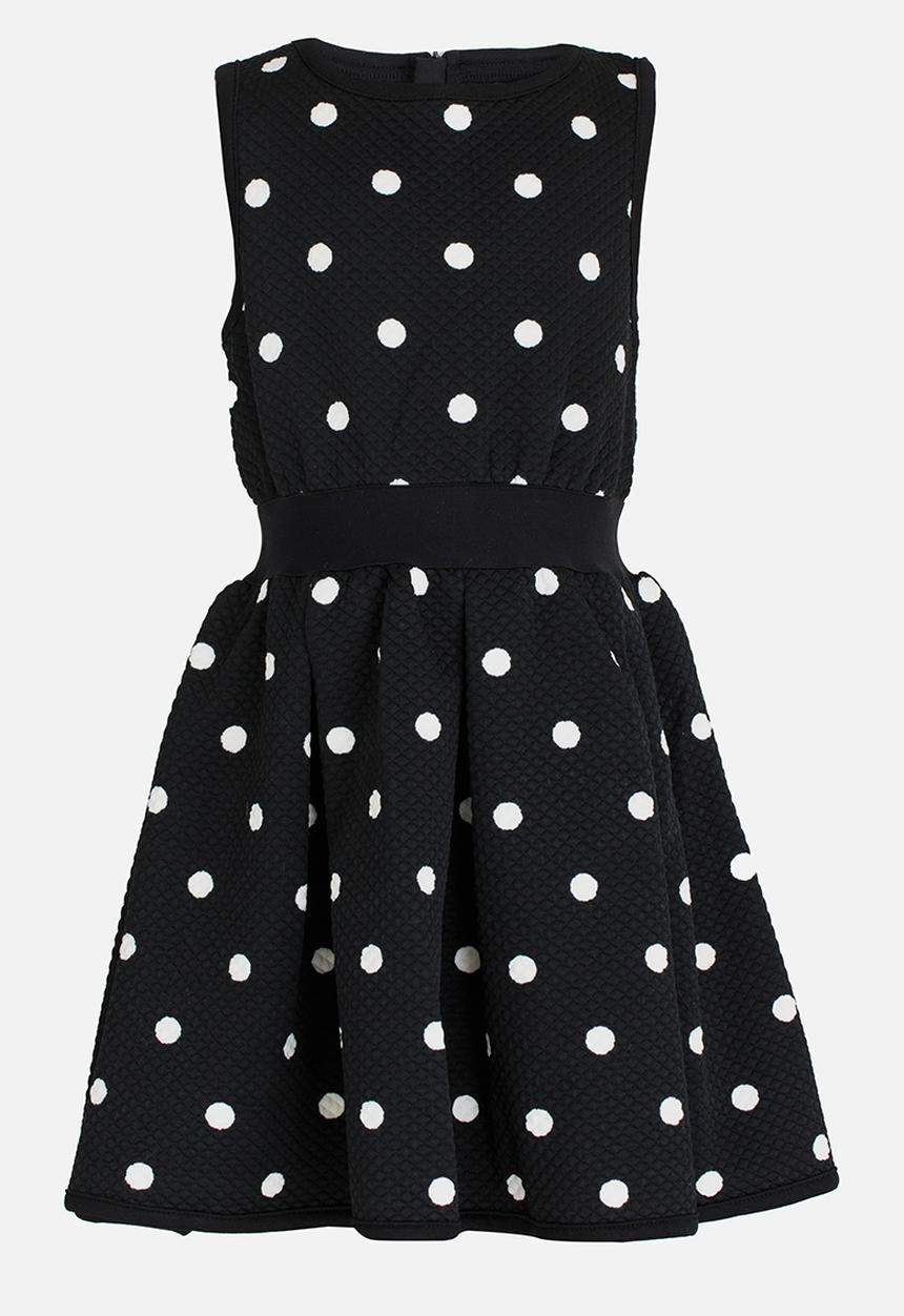 MINOTI - Quilted Dress with Full Box Pleat Black