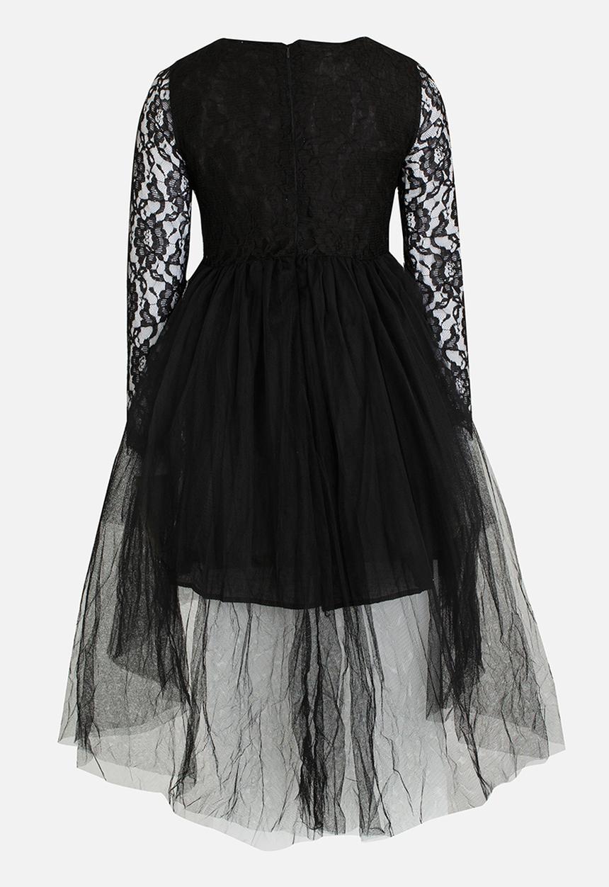 Pop Candy - Printed Long Sleeve Dress Black