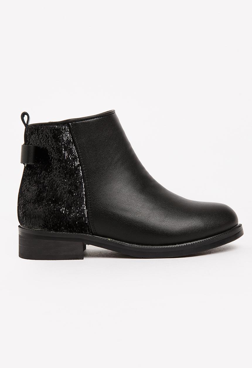 Pop Candy - Girls PU Ankle Boot Black