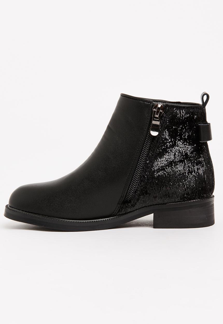Pop Candy - Girls PU Ankle Boot Black