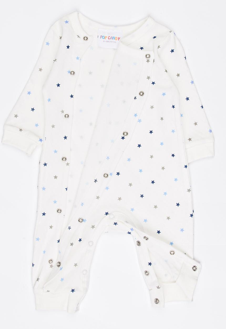 Pop Candy - Printed Sleepsuit White