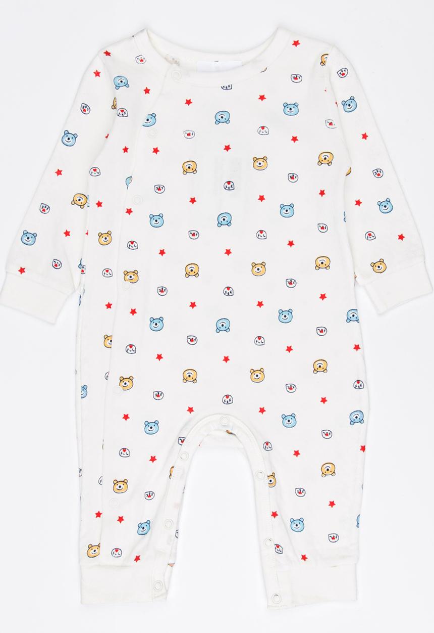 Pop Candy - Printed sleep suit with press stud closure - white