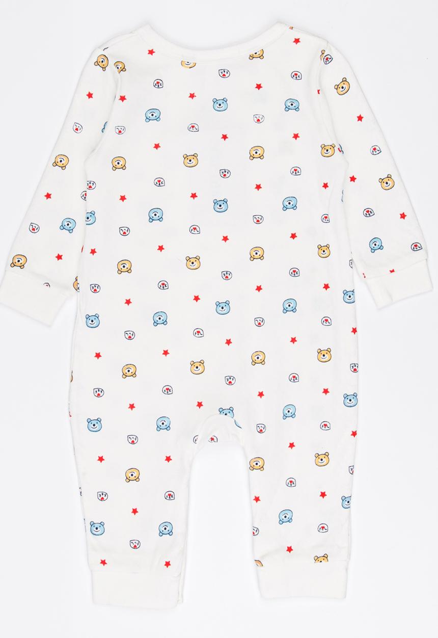 Pop Candy - Printed sleep suit with press stud closure - white