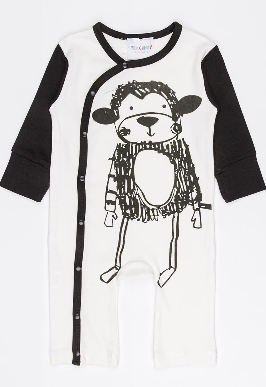Pop Candy - Printed Bodysuit Off White